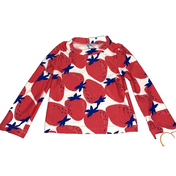 Carter's Baby Girl Berry Red Rash Guard Ruffle Bottom 2pc Swim Set Size 12M New! - Picture 2 of 9